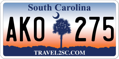 SC license plate AKO275