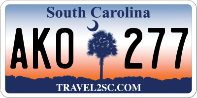 SC license plate AKO277