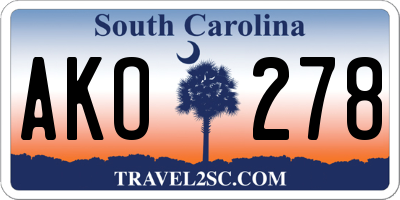 SC license plate AKO278