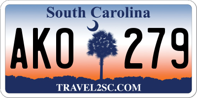 SC license plate AKO279