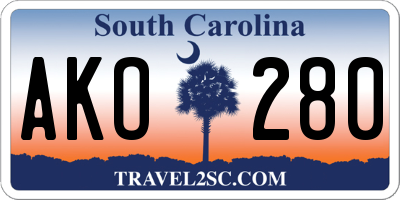 SC license plate AKO280