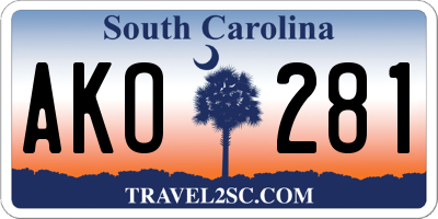 SC license plate AKO281