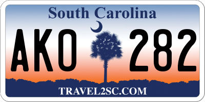 SC license plate AKO282