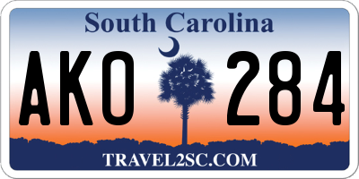 SC license plate AKO284
