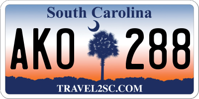 SC license plate AKO288