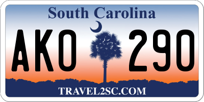 SC license plate AKO290