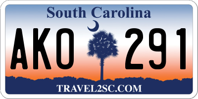 SC license plate AKO291