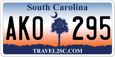 SC license plate AKO295