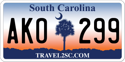 SC license plate AKO299