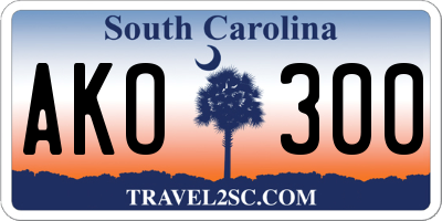 SC license plate AKO300