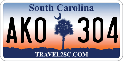 SC license plate AKO304