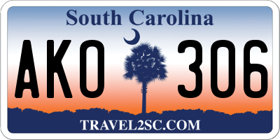 SC license plate AKO306