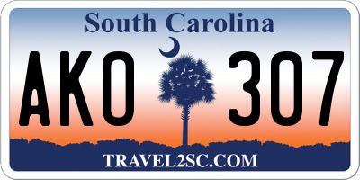 SC license plate AKO307