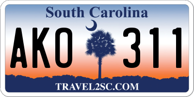 SC license plate AKO311