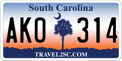 SC license plate AKO314