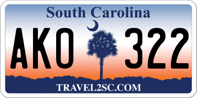 SC license plate AKO322