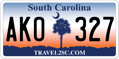 SC license plate AKO327