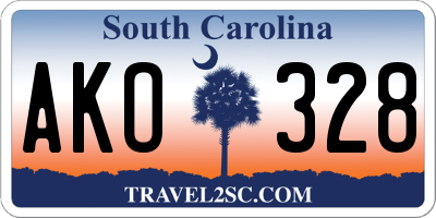 SC license plate AKO328