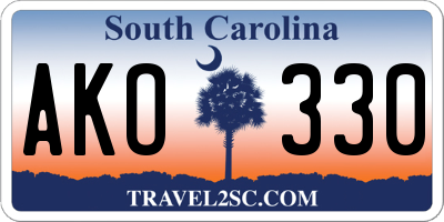 SC license plate AKO330