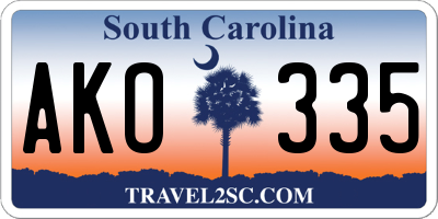 SC license plate AKO335