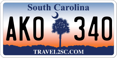 SC license plate AKO340