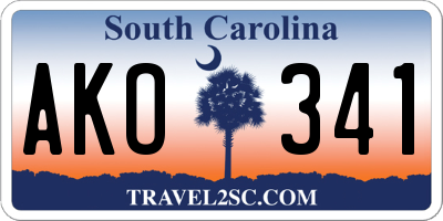SC license plate AKO341