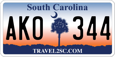 SC license plate AKO344