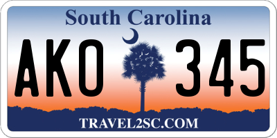SC license plate AKO345