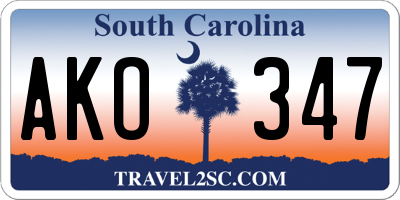 SC license plate AKO347