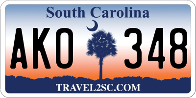 SC license plate AKO348