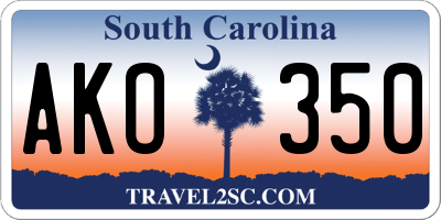 SC license plate AKO350