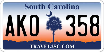 SC license plate AKO358