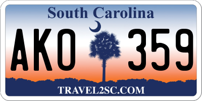SC license plate AKO359