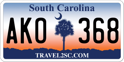 SC license plate AKO368