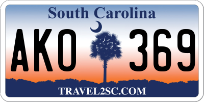 SC license plate AKO369