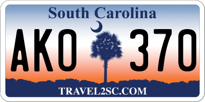SC license plate AKO370