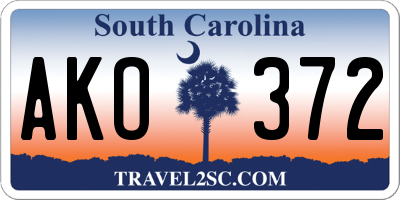 SC license plate AKO372