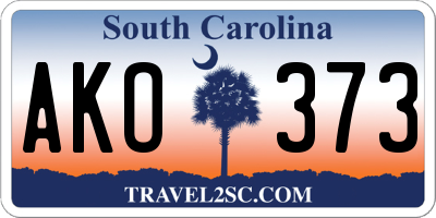 SC license plate AKO373