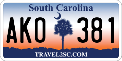 SC license plate AKO381