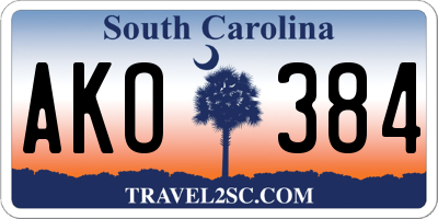 SC license plate AKO384