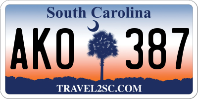 SC license plate AKO387