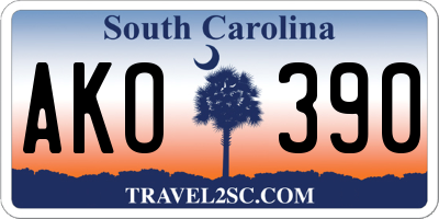 SC license plate AKO390