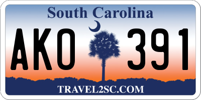 SC license plate AKO391