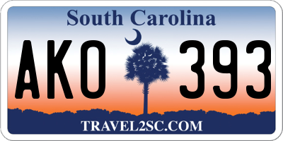 SC license plate AKO393