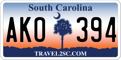 SC license plate AKO394