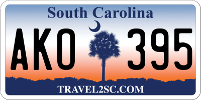 SC license plate AKO395