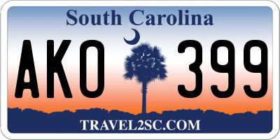 SC license plate AKO399