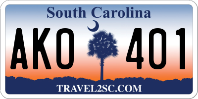 SC license plate AKO401