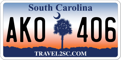 SC license plate AKO406