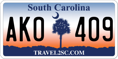 SC license plate AKO409